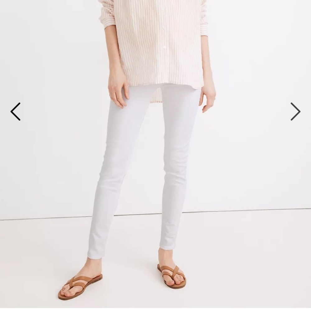 NWOT Madewell Maternity Jeans Skinny White with Side Panels and Stretch